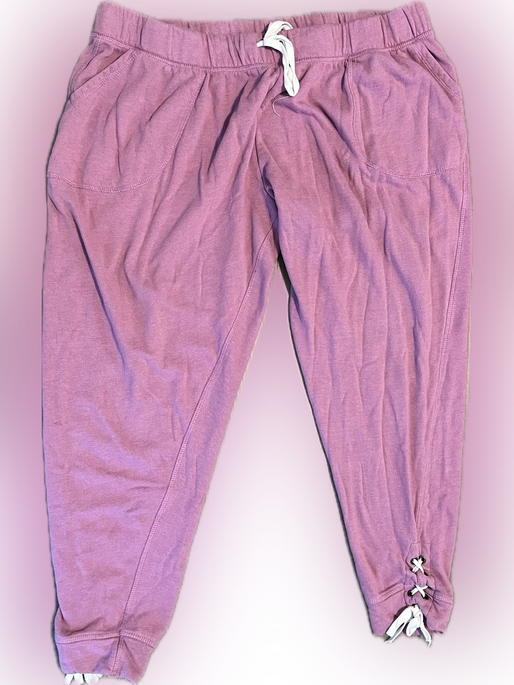 💥 Women’s Serra Mauve Drawstring Elastic Waist Jogger Lounge warm Up Pants XL